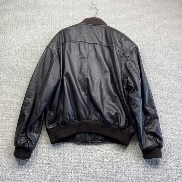 Emily Leather Military Flight Leather Bomber Jacket Men M Dark Brown Canada Made - Picture 9 of 12